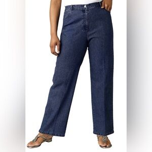 #275 - Ruby Rd. Plus Size Relaxed Straight Leg Denim Jeans Dark Wash Indigo Blue